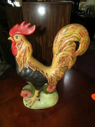Large 16 Inch Ceramic Rooster Vintage Ceramic By Holland Mold