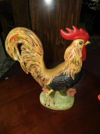 LARGE 16 INCH CERAMIC ROOSTER VINTAGE CERAMIC BY HOLLAND MOLD 3