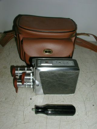 Vintage Keystone K - 48 8mm Camera 3 Lens Turret W/extras