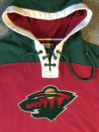 Old Time Hockey Minnesota Wild Men ' s Embroidered Hooded Sweatshirt - Size XL 3
