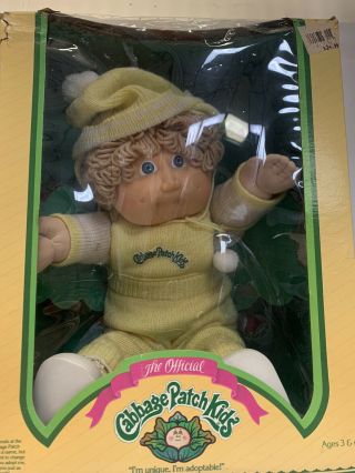 Vintage Official Cabbage Patch Kids Doll In Og Box