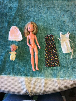 Vintage 1973 Mattel Sunshine Fun Family Doll Mom And Baby