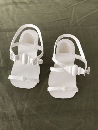 Vintage Plastic White Heels For Your Vintage Fashion Doll.  2 1/4 In.