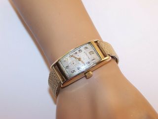 Vintage Longines Swiss 17 Jewel 9l 10k Gold Filled 38mm Long Art Deco Watch