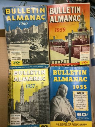 Philadelphia Bulletin Almanac,  1955,  1957,  1959,  1960