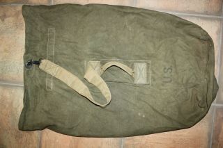 Vintage Us Military Issue Ww2 Dated 1945 Canvas Duffle Bag Dg16