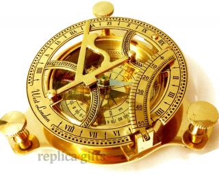 4 " Brass Sundail Compass Antique Vintage Style Nautical Maritime Hiking @
