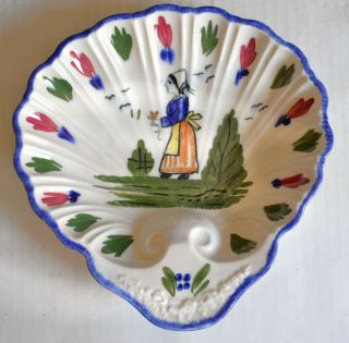 Vtg Blue Ridge China French Peasant Shell Bowl Hand Painted Southern Potteries