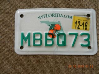2016 Florida Motorcycle/moped License Plate Mbbq73
