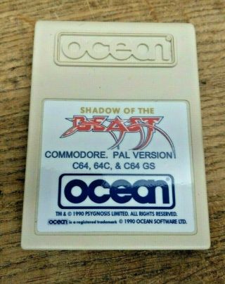Commodore 64 Ocean Shadow Of The Beast Cartridge Only