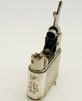 STERLING SILVER MYLFLAM cigarette lighter PETROL vintage 1930 ' s antique 3