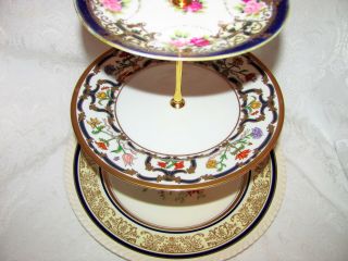 Custom Three Tier Cake Stand Made With Vintage Plates 3