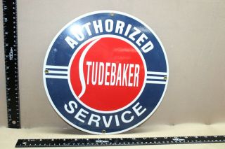 Vintage Studebaker Service Dealership Porcelain Metal Sign Gas Oil