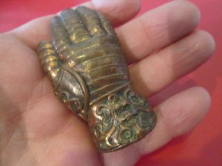 Antique Figural Knights Armour - Glove - Match Safe 10 - Old Patina