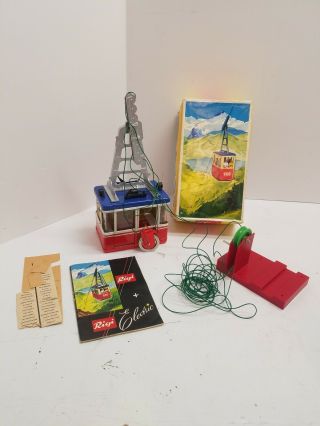 Vintage Rigi Nr 900 Lehmann Tin Toy Gondola Ski Lift Cable Car W Germany W/box