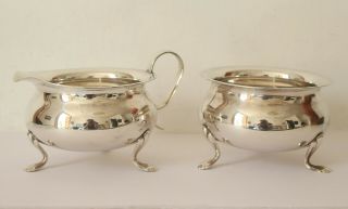 Vintage Yeoman Silver Plated Sugar Bowl Milk Jug With Feet Tea Coffee Pot Set