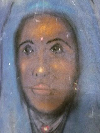 The Blue Nun Velvet Airbrush Painting Sister María Jesus de Ágreda Vintage MCM 3