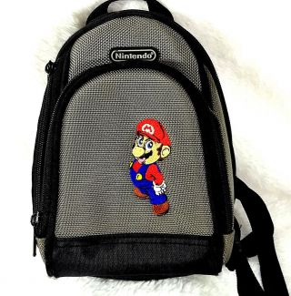 Nintendo Mario Bros Case Mini Backpack Gameboy Ds Bag Black Rare Vintage
