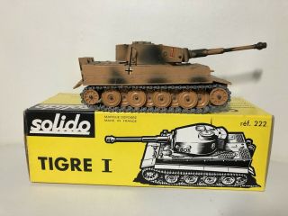 Vintage Solido Ww2 Tiger Tank Diecast 1970s Panzer Sherman 1/50