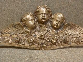 French Furniture Ornament Decoration Pediment Bronze Winged Angels Cherubs