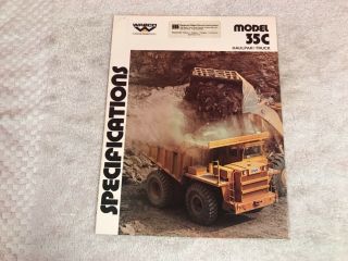 Rare 1970s Haulpak Model 35c Dump Truck Dealer Brochure