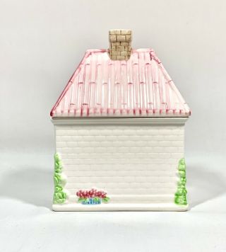 Ceramic Cottage House Kitchen Canister Vintage Lefton Hand Painted Made in Japan 3