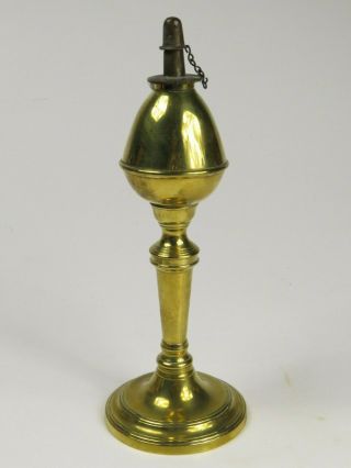 Antique Brass Whale Oil Lamp Lantern Light Late 18th Century Complete Beauty
