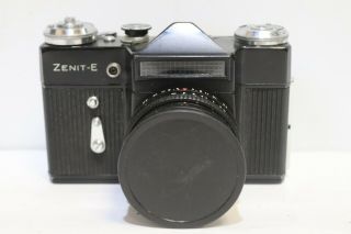 Vintage Zenit - E Soviet Ussr 35mm Slr Camera,  Pentacon 3.  5/30 Lens & Case - 205