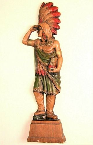 Vintage 1960s Cigar Store Indian Statue 32 " Wall Sculpture Tobacco Shop Display