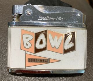 Vintage Brother Lite Southwest Bowl Flat Advertising Lighter L.  A.
