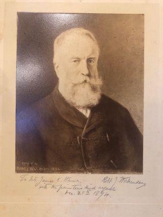 Antique Signed Robert J Wickenden Lithograph Print 1894 Philip Hamerton Portrait