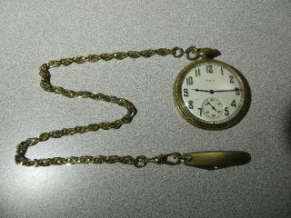 Vintage - Elgin Pocket Watch - Gold Plated 12s - 1925 Comes With Imperial Knife