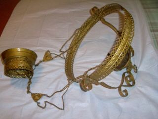 Vintage Hanging Kerosene,  Oil Lamp Parts,  Old Chain Hung Light,