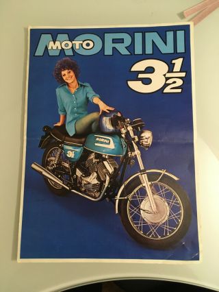 RARE Vintage MOTO MORINI 3 1/2 press brochure advertising barn find racing parts 2