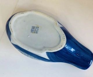 Antique Porcelain Duck Dish 2 Piece Blue White Box Chinese Hand Painted Dish 2