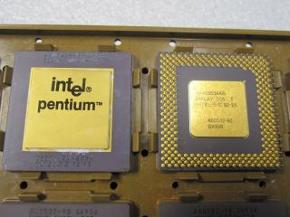 Intel A80502 - 90,  Pentium 90,  Sx958,  Vintage Cpu,  Gold