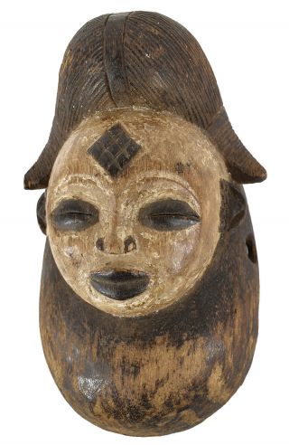 Punu Maiden Spirit Small House Mask Mukudji Gabon African Art