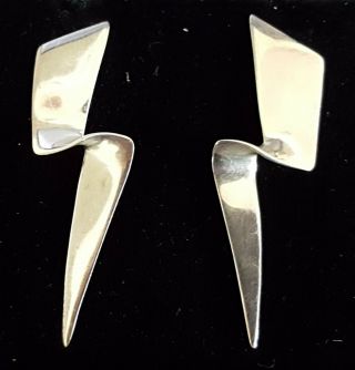 Sterling Silver Vintage Art Deco Antique Pair Earrings