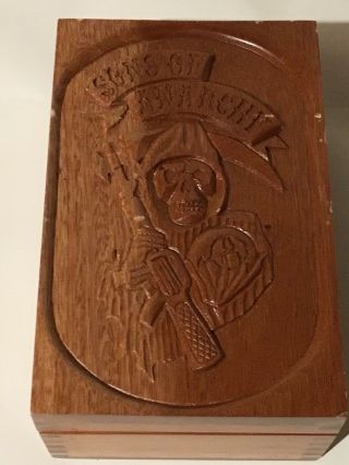 Hand Carved Sons Of Anarchy Chapel Edition Empty Cigar Box Limited Edition
