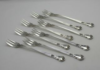 Gorham Chantilly Sterling Silver Cocktail Forks - Set Of 8 - 5 1/2 " - No Mono