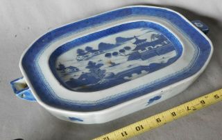 Rare Antique China Canton Export Hot Water Serving Dish Chinese 19th C.  Plate