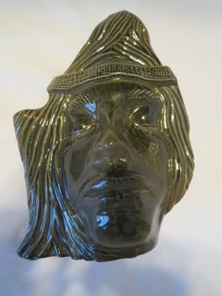 Vintage 70s Hippie Female Face Head Ceramic Bong Vase By Brettony Rare