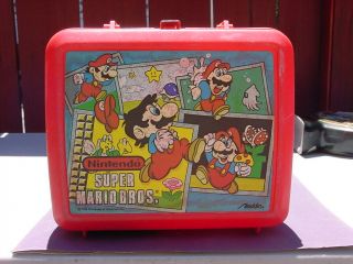 Vintage Nintendo Mario Bros.  Aladdin Lunch Pail/thermos