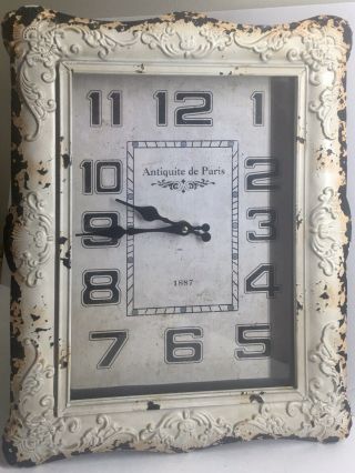 Rustic Vintage Antiqued Look Large Wall Clock 18 3/4” X 14 3/4”