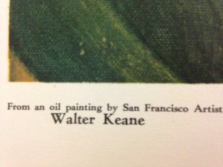 Walter (Margaret) Keane Big Eyes Vintage LARGE Litho Print Girl of The Islands 2