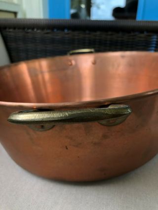 Large Antique 8 Qt.  Copper Jam Pan 3.  6lbs 3