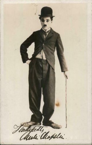 Actor Rppc Charlie Chaplin Real Photo Post Card Vintage