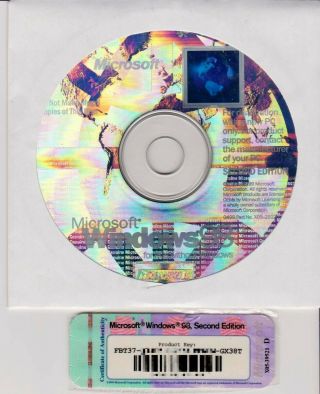 Microsoft Windows 98se,  98 Second Edition,  Key Code Sticker,  Cd & Motherboard