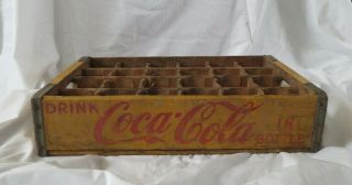 Vintage 1953 Wood Yellow Durabilt Coke Coca Cola 24 Bottle Case Crate A1 Patin