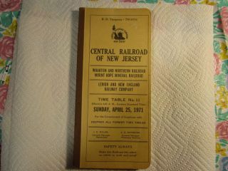 Central Railroad Of Jersey Employee Timetable 11 1971 Very Rare